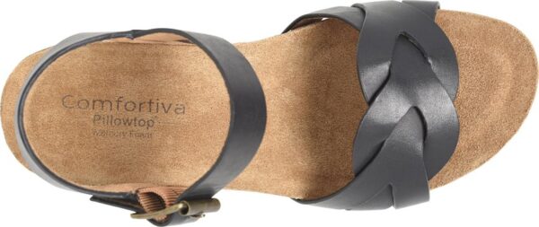 COMFORTIVA ERENA BLACK LEATHER WEDGE - Image 4