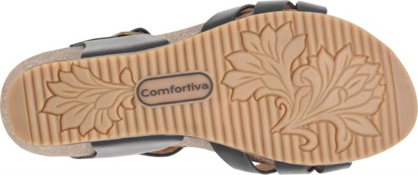 COMFORTIVA ERENA BLACK LEATHER WEDGE - Image 3