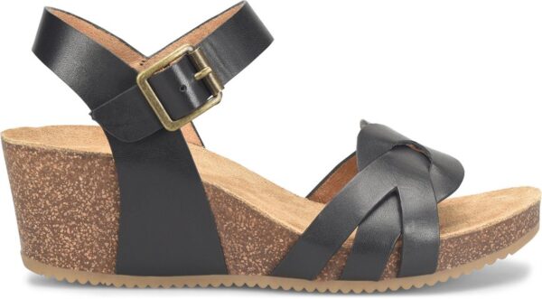 COMFORTIVA ERENA BLACK LEATHER WEDGE - Image 2