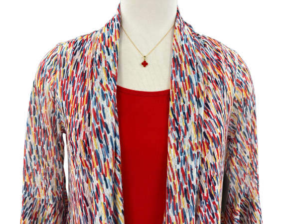 MULTIPLES PRINT MESH OPEN CARDIGAN - Image 4