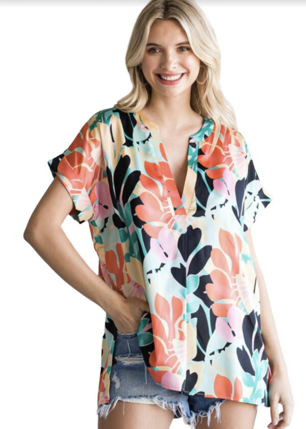 AIR FLOW SHORT SLEEVE SEAMED BACK TUNIC*NOW 75% OFF*