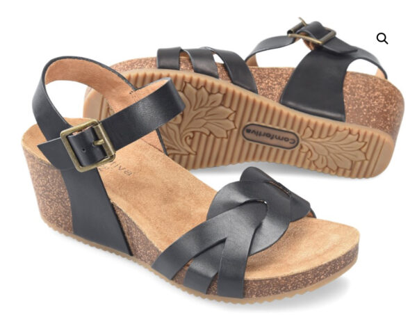 COMFORTIVA ERENA BLACK LEATHER WEDGE - Image 8