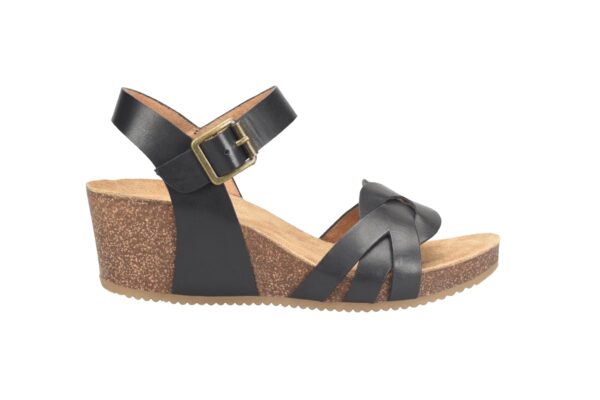 COMFORTIVA ERENA BLACK LEATHER WEDGE
