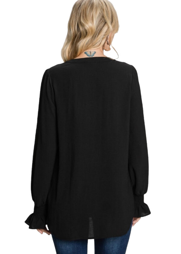 SMOCKED BUBBLE SLEEVE BLOUSE - Image 3