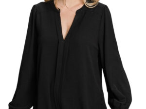 SMOCKED BUBBLE SLEEVE BLOUSE