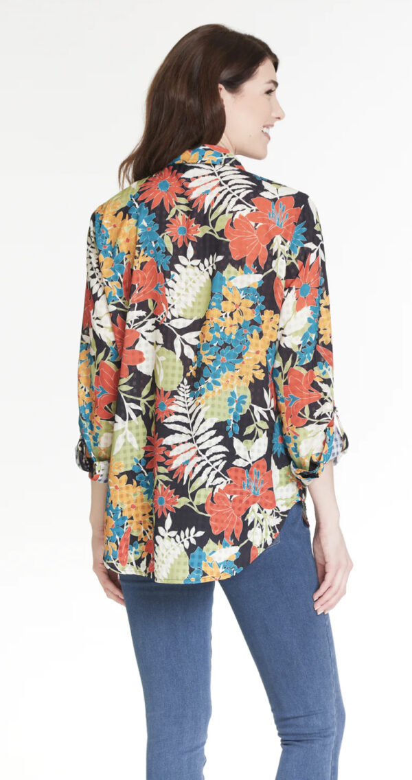 MULTIPLES PRINT HI LO BUTTON FRONT BLOUSE*NOW 75% OFF* - Image 2