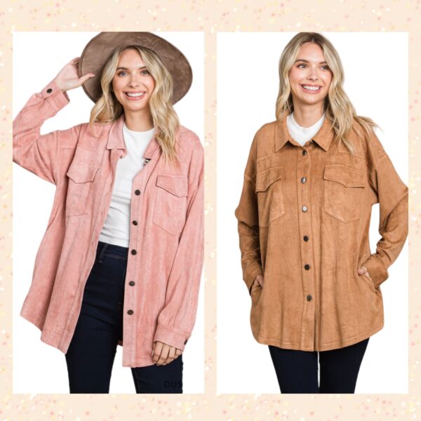 FAUX SUEDE SHACKET