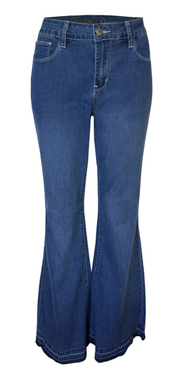 ETHYL DENIM ZIP FRONT FLARE JEAN