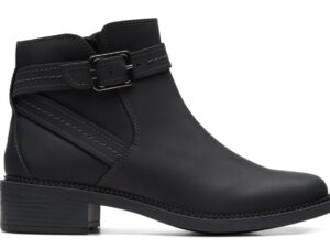 CLARKS MAYE STRAP BLACK LEATHER