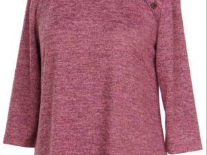 SOUTHERN LADY MARLED BUTTON TRIM SWEATER