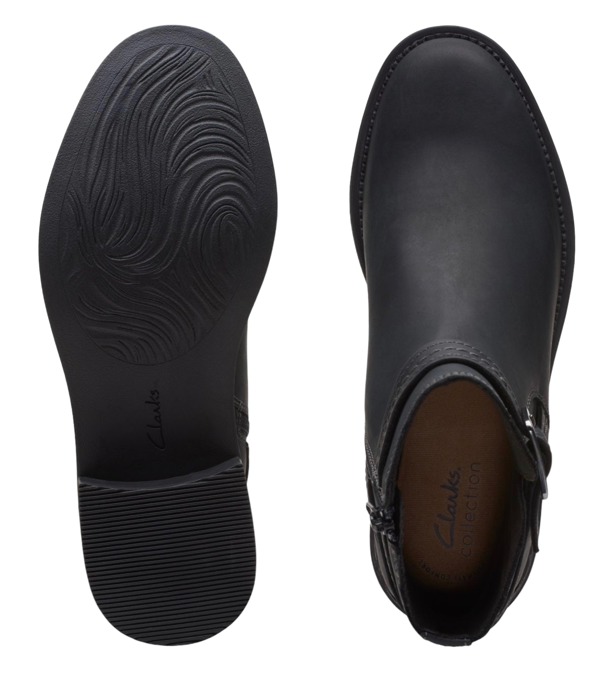Stivaletto Alla Caviglia Clarks Maye Strap – Donna, Pelle Scamosciata Nera, Zip Laterale, Tacco 40 Mm, Plantare Comfort