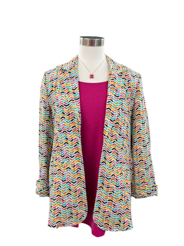 MULTIPLES SHAWL COLLAR PRINT BLAZER
