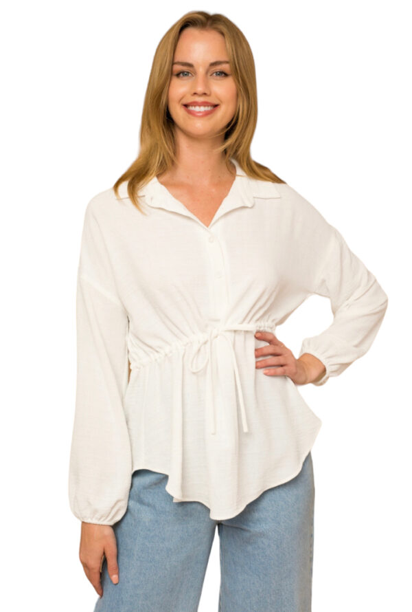 PEPLUM WAIST BLOUSE