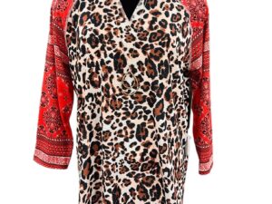 MULTIPLES RAGLAN SLEEVE PRINT KNIT TOP**NOW 75% OFF**