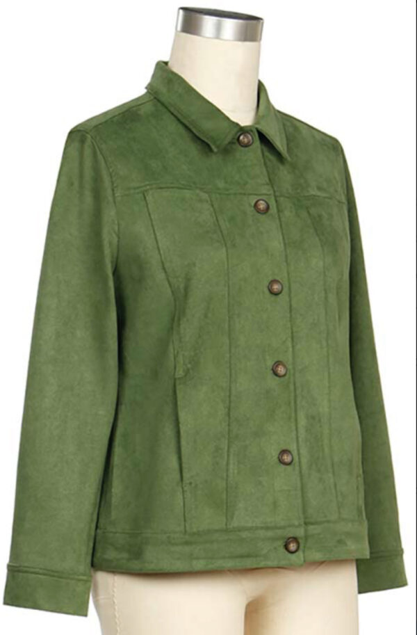 SOUTHERN LADY FAUX SUEDE BUTTON FRONT JACKET