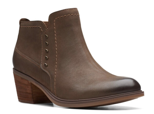 CLARKS NEVA LO DARK TAN LEATHER - Image 7