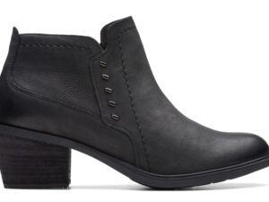 CLARKS NEVA LO BLACK LEATHER