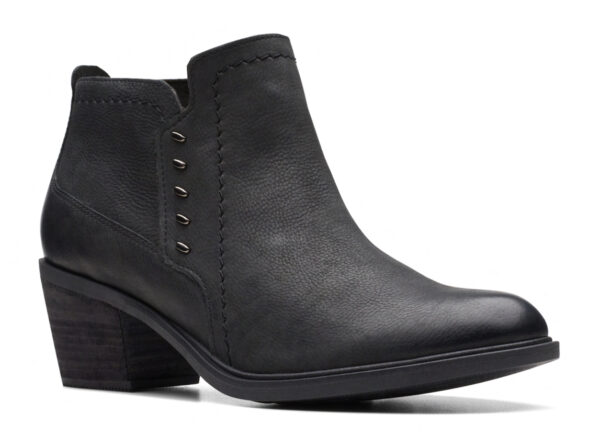 CLARKS NEVA LO BLACK LEATHER - Image 7