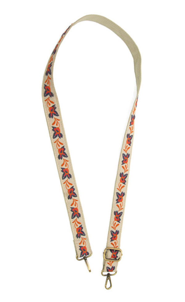 JOY SUSAN 1.2" ABSTRACT ORCHID GUITAR STRAP - Image 2