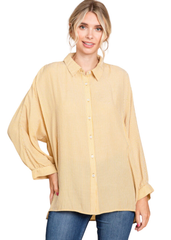 STRIPED DOLMAN SLEEVE BLOUSE