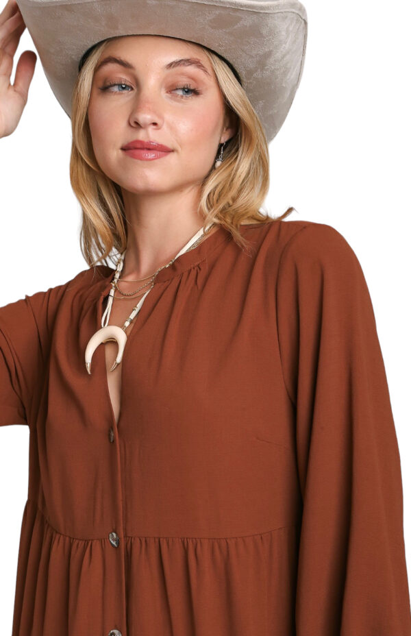 3/4 SLEEVE TIERED MIDI DRESS - Image 5