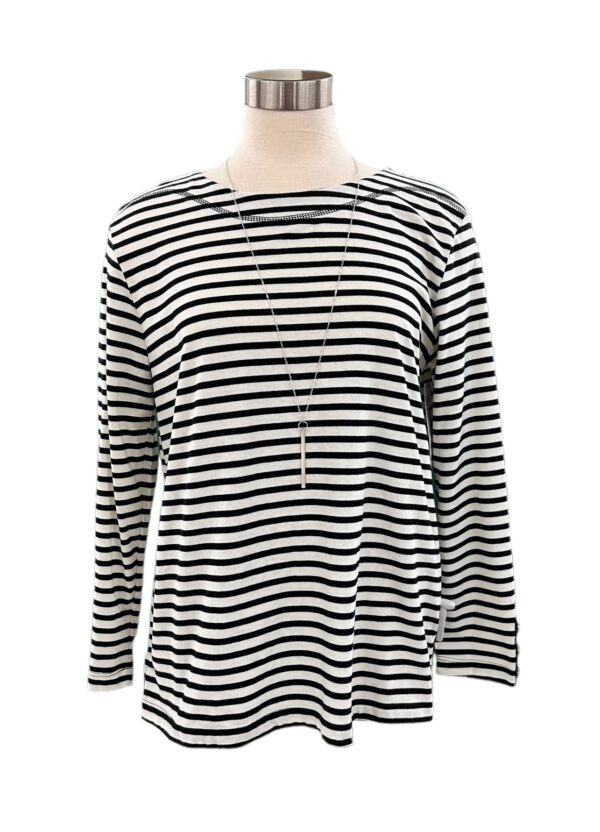 SOUTHERN LADY LONG SLEEVE STRIPED KNIT TOP - Image 4