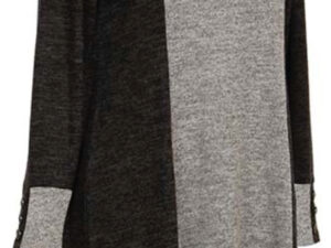 SOUTHERN LADY BLACK & GREY COWLNECK SWEATER DRESS