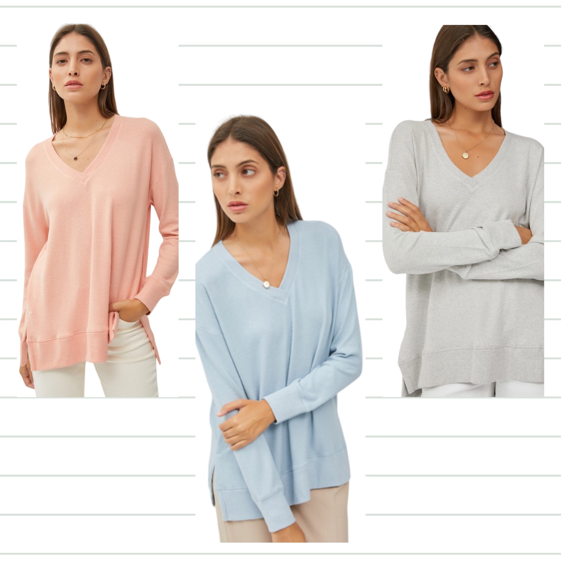 Lilly Lightweight V-Neck Sweater Top main image 1