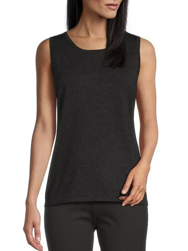 MULTIPLES JEWEL NECK SOLID SWEATER TANK - Image 5
