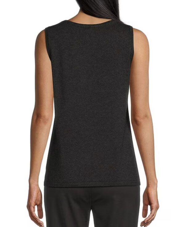 MULTIPLES JEWEL NECK SOLID SWEATER TANK - Image 3