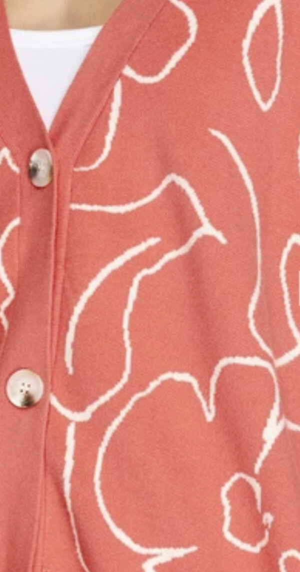 FLORAL PATTERN V-NECK CARDIGAN - Image 5