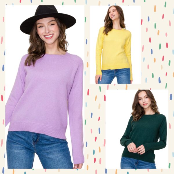 CREWNECK RAGLAN SLEEVE SWEATER*NOW 75% OFF*