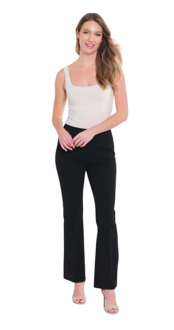 MULTIPLES BLACK EASY FIT KNIT FLARE LEG PANT - Image 6
