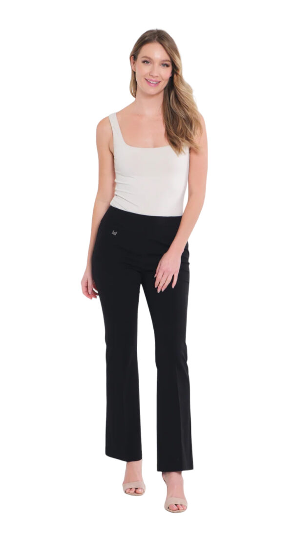 MULTIPLES BLACK EASY FIT KNIT FLARE LEG PANT - Image 5