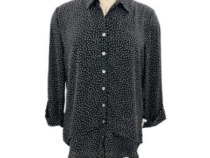 SOUTHERN LADY 3/4 SLEEVE SPLIT BACK PRINT BLOUSE