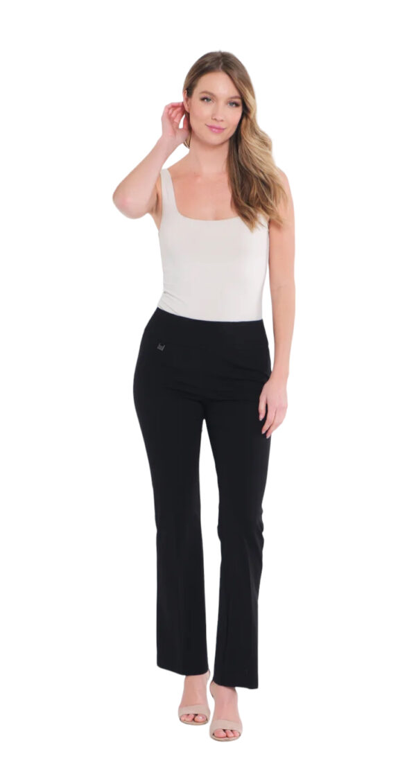 MULTIPLES BLACK EASY FIT KNIT FLARE LEG PANT - Image 4