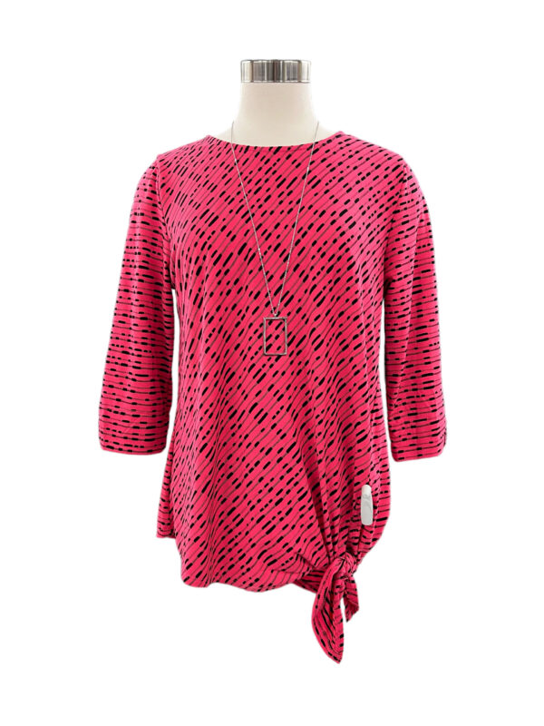 SOUTHERN LADY 3/4 SLEEVE SIDE TIE TEXTURED TOP - Image 3