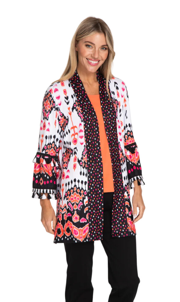 MULTIPLES 3/4 FLOUNCE SLEEVE PRINT JACKET - Image 4