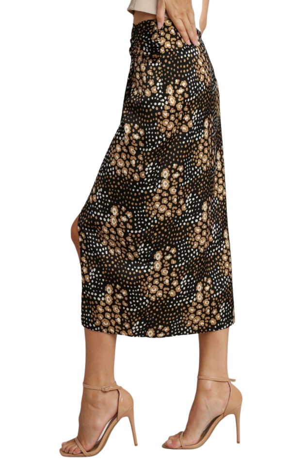 SATIN SIDE RUCHED MIDI SKIRT - Image 3