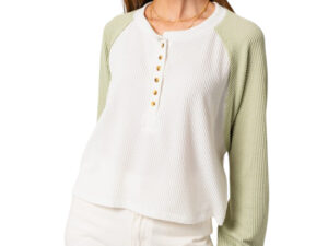 RAGLAN SLEEVE TEXTURED KNIT CROP TOP