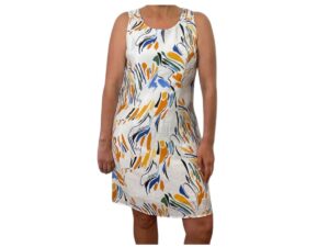 ETHYL WOVEN SLEEVELESS LINED PRINT DRESS