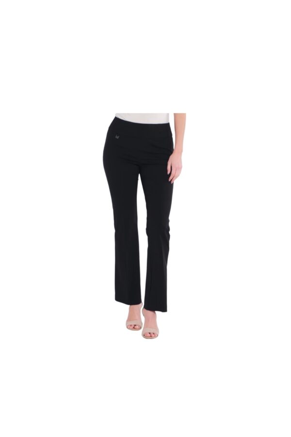 MULTIPLES BLACK EASY FIT KNIT FLARE LEG PANT