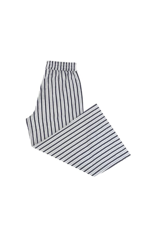 ETHYL WHITE/NAVY WIDE LEG WOVEN PANT