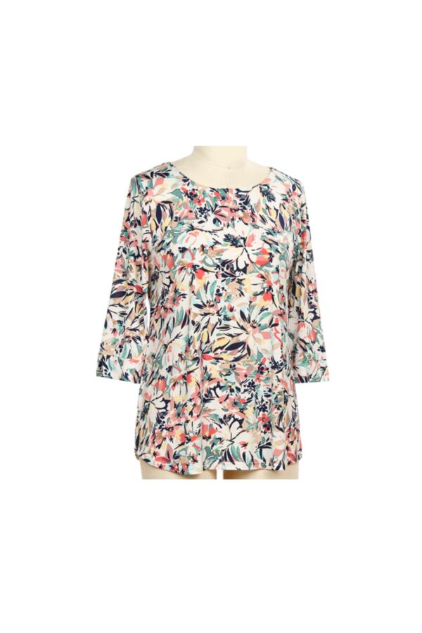 SOUTHERN LADY 3/4 SLEEVE FLORAL PRINT TOP