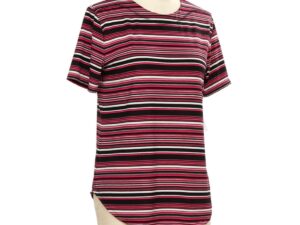 SOUTHERN LADY SHORT SLEEVE STRIPED BLOUSE