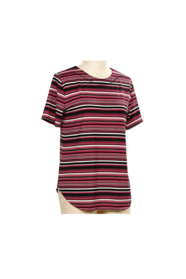 SOUTHERN LADY SHORT SLEEVE STRIPED BLOUSE