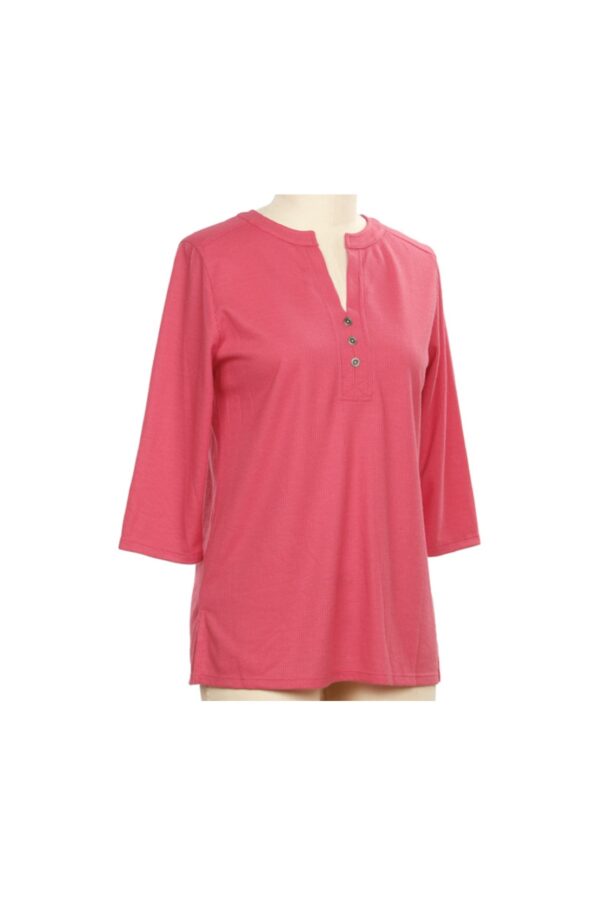 SOUTHERN LADY 3/4 SLEEVE MINI WAFFLE KNIT TOP