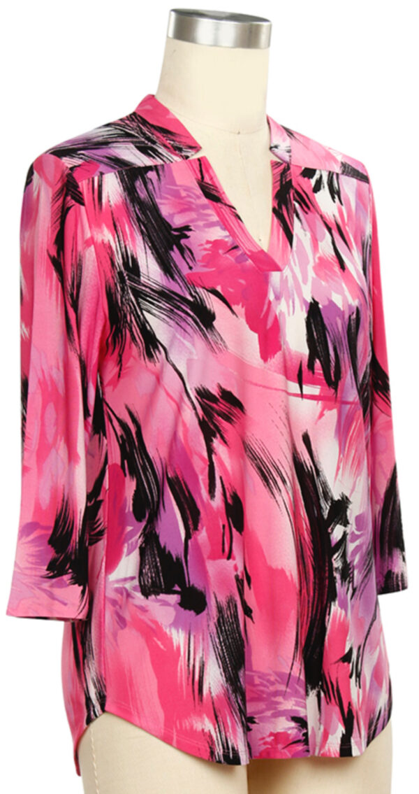 SOUTHERN LADY 3/4 SLEEVE V-NECK PRINT TOP - Image 2