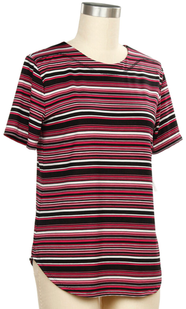 SOUTHERN LADY SHORT SLEEVE STRIPED BLOUSE - Image 2