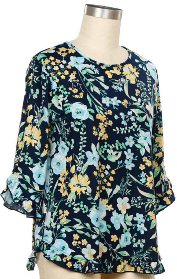 SOUTHERN LADY 3/4 SLEEVE FLORAL PRINT KNIT TOP - Image 3